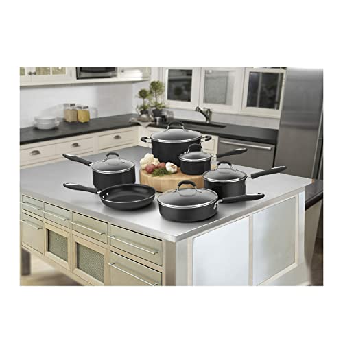 Cuisinart 11-Piece Black Nonstick Cookware Set, Mannequin 55-11BK