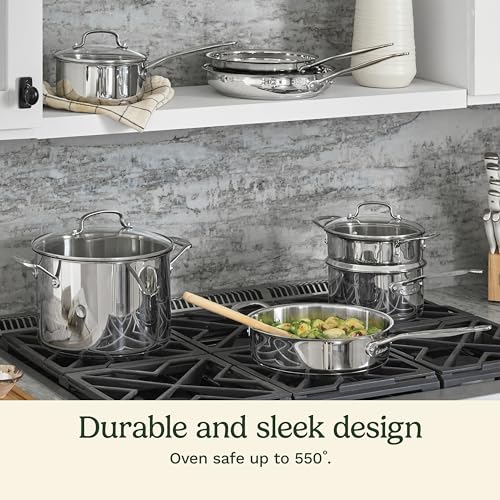 Cuisinart 11-Piece Chef's Basic Stainless Metal Cookware Set, Mannequin 77-11G