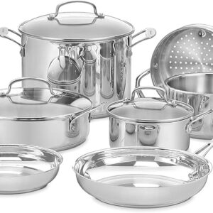 Cuisinart 11-Piece Chef’s Basic Stainless Metal Cookware Set, Mannequin 77-11G