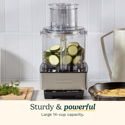 Cuisinart 14-Cup Meals Processor for Chopping Greens, Mincing, Dicing, Shredding, Pureeing, and Dough Kneading - Stainless Metal Mannequin DFP-14BCNY