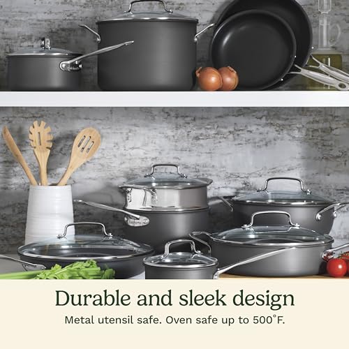 Cuisinart 17-Piece Chef's Basic Nonstick Exhausting Anodized Cookware Set, Mannequin 66-17