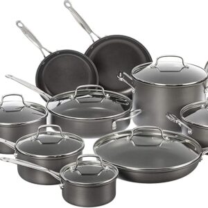 Cuisinart 17-Piece Chef’s Basic Nonstick Exhausting Anodized Cookware Set, Mannequin 66-17