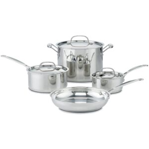 Cuisinart 7-Piece Chef’s Basic Stainless Metal Cookware Set, Mannequin 77-7P1