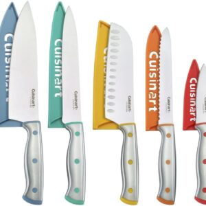 Cuisinart C77CR-10P 10-Piece Stainless Metal ColorCore™ Rivet Knife Set with Blade Guards